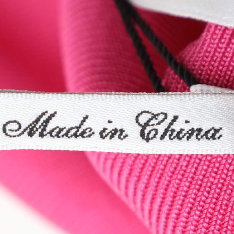 Pre Owned Herve Leger Pink Bandage Knit Cutout Bodycon Dress S