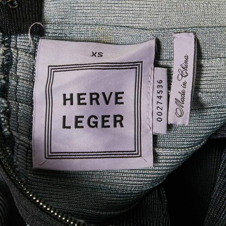 Pre Owned Herve Leger Grey Bandage Knit Pencil Skirt XS