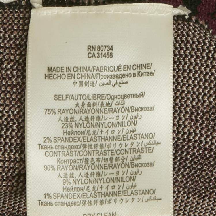 Pre Owned Herve Leger Multicolor Jacquard Knit Jourdan Midi Dress XS