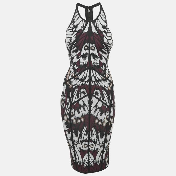 Pre Owned Herve Leger Multicolor Jacquard Knit Jourdan Midi Dress XS