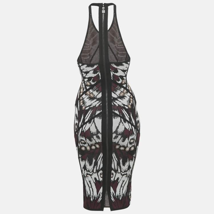 Pre Owned Herve Leger Multicolor Jacquard Knit Jourdan Midi Dress XS