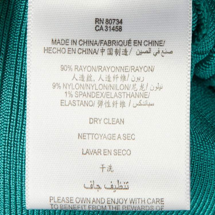 Pre Owned Herve Leger Turquoise Jersey Bandage Mini Dress XS