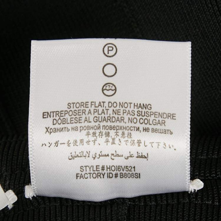 Pre Owned Herve Leger Black Bandage Knit One Shoulder Mini Dress XS