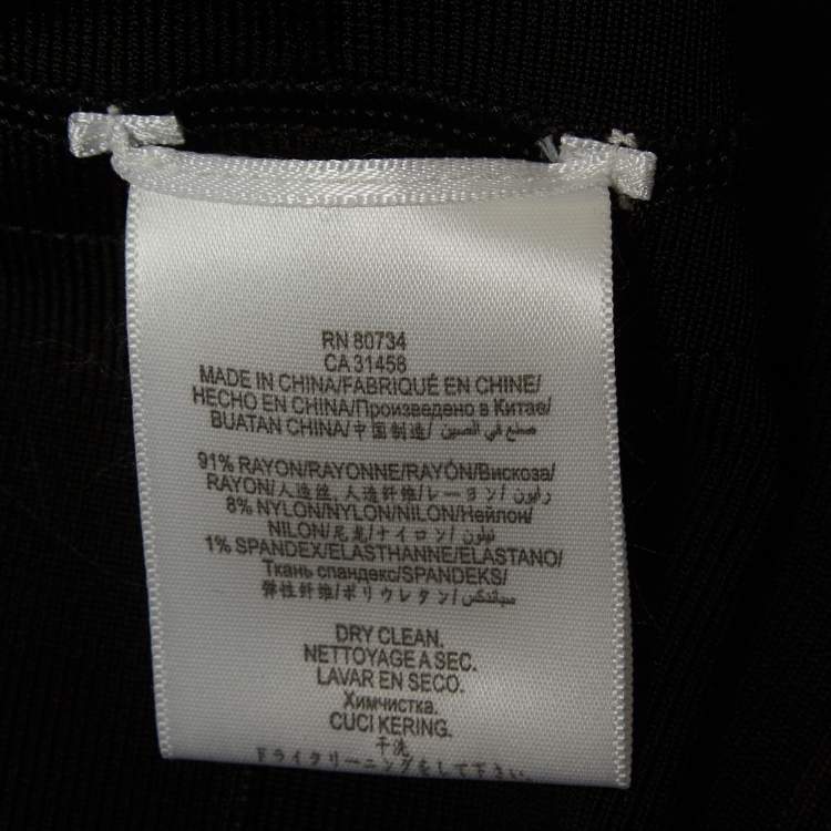 Pre Owned Herve Leger Black Bandage Knit Flared Kayin Maxi Dress M