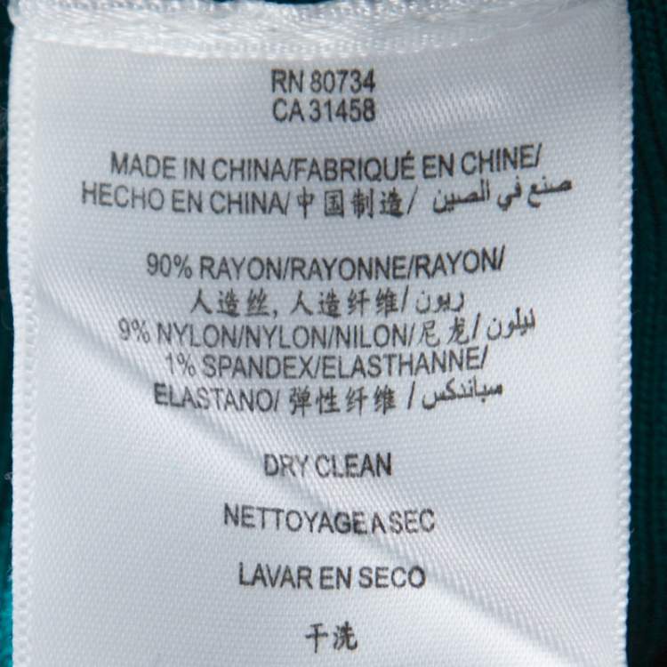 Pre Owned Herve Leger Teal Green Scoop Neck Bandage Dress M