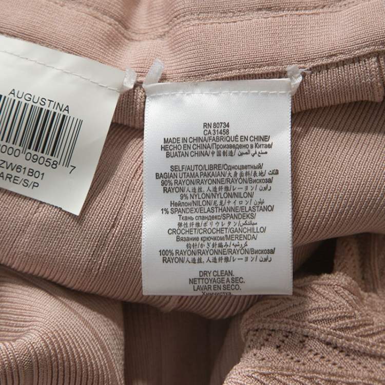 Pre Owned Herve Leger Dusky Pink Crochet Detail Augustina Gown S