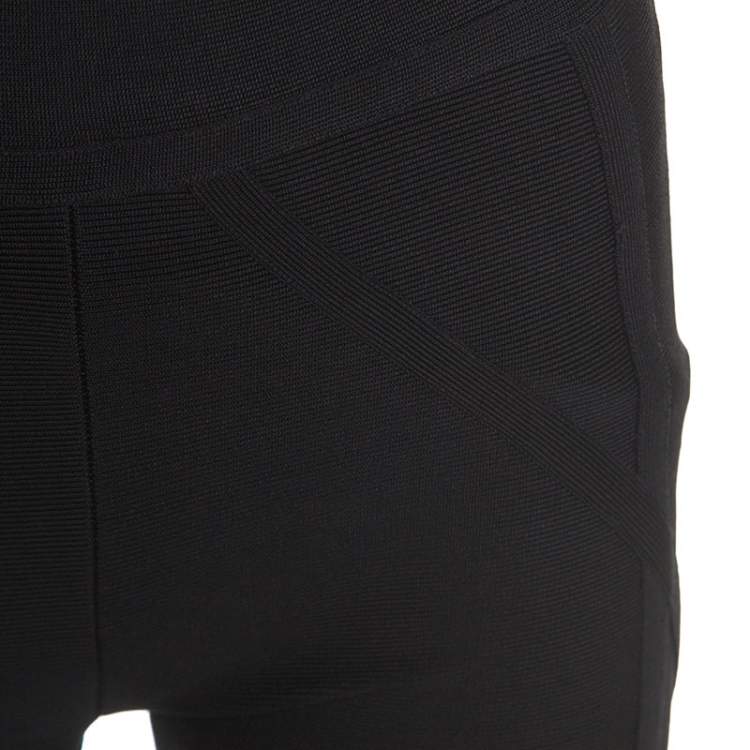 Pre Owned Herve Leger Black Stretch Dae Leggings S