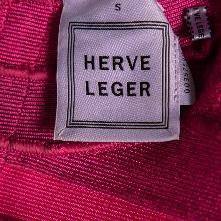 Pre Owned Herve Leger Pink Ombre Bandage Nannette Bodycon Dress S