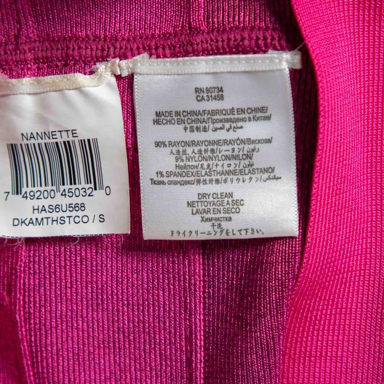 Pre Owned Herve Leger Pink Ombre Bandage Nannette Bodycon Dress S
