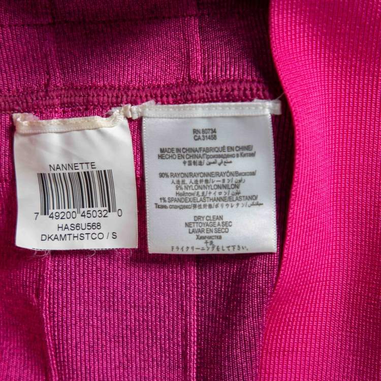 Pre Owned Herve Leger Pink Ombre Bandage Nannette Bodycon Dress S