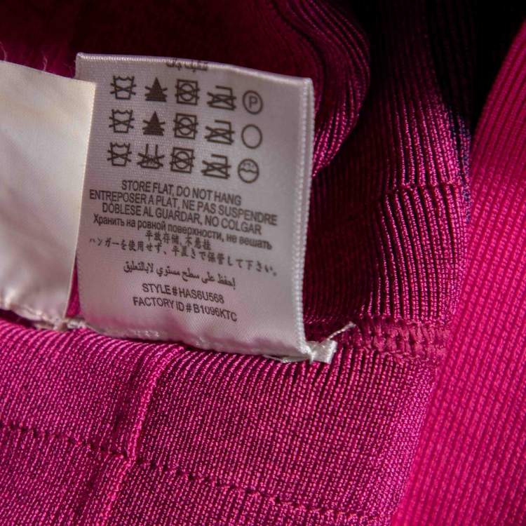Pre Owned Herve Leger Pink Ombre Bandage Nannette Bodycon Dress S