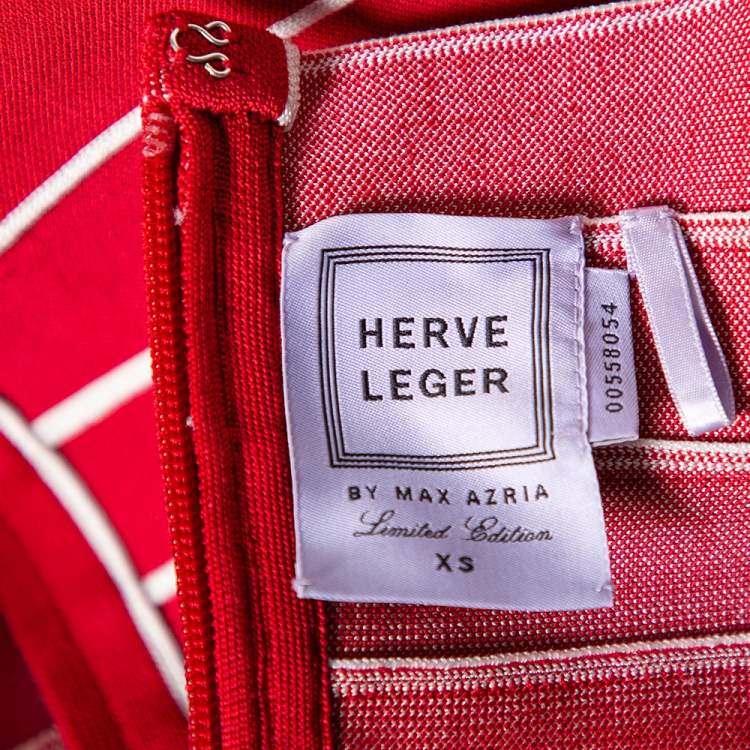 Pre Owned Herve Leger Red Bandage Julietta Bodycon Mini Dress XS