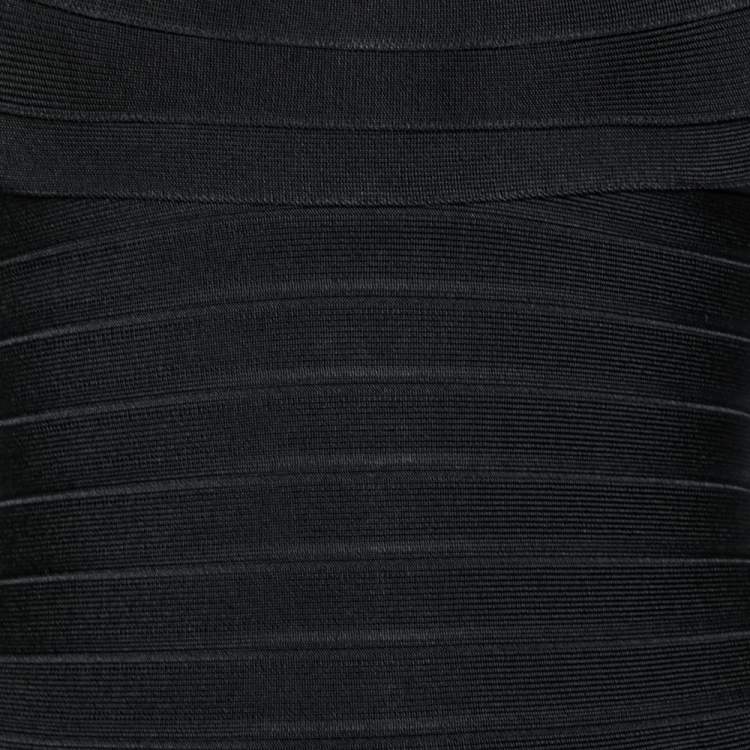 Pre Owned Herve Leger Black Cutout Detail Bandage Top S