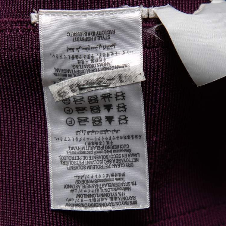مملوكة مسبقًا Herve Leger Plum Embellished Bandage Silva Cut-Out Bodycon Dress S