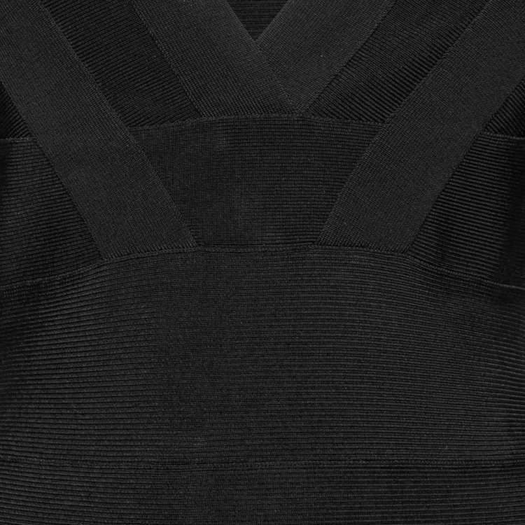 مملوكة مسبقًا Herve Leger Black Bandage Sleeveless Short Dress M