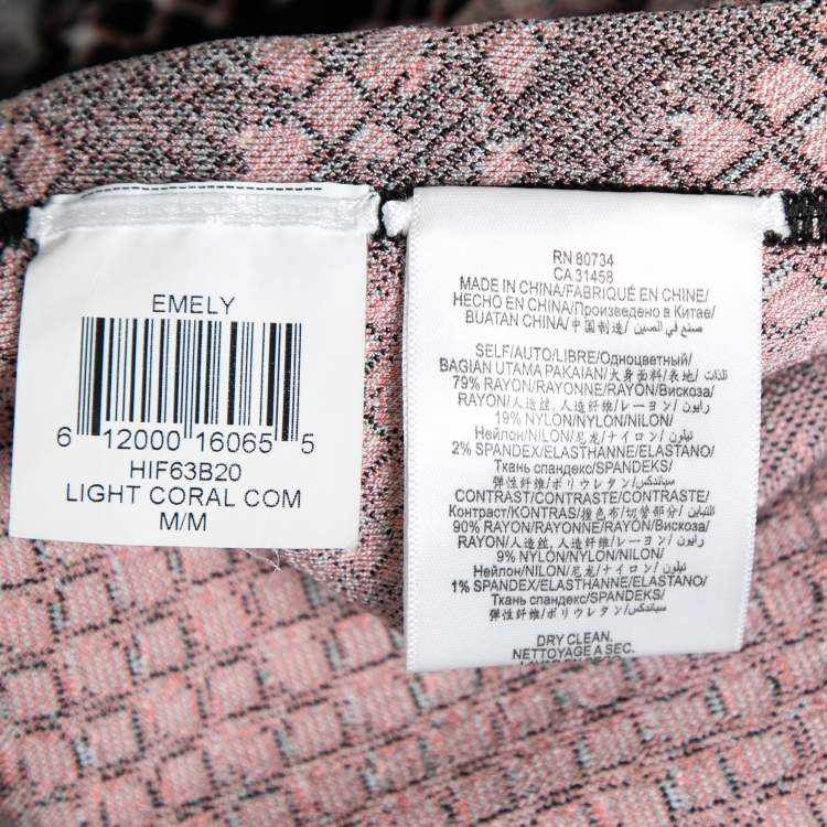 Pre Owned Herve Leger Multicolor Jacquard Knit Emely Bodycon Dress M