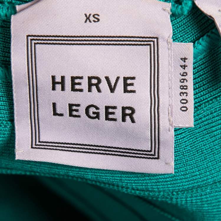 Pre Owned Herve Leger Blue Bandage Lora Bodycon Maxi Dress XS