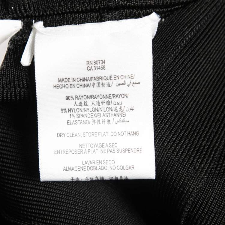 Pre Owned Herve Leger Black Bandage Knit Mini Skirt M