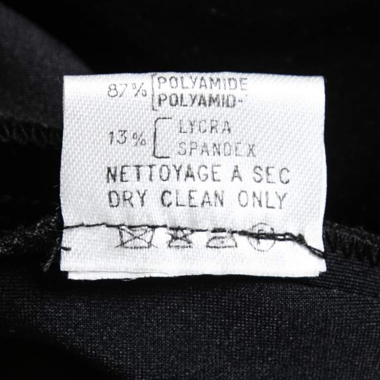Pre Owned Herve Leger Vintage Black Velvet Straight Leg High Waist Trousers S