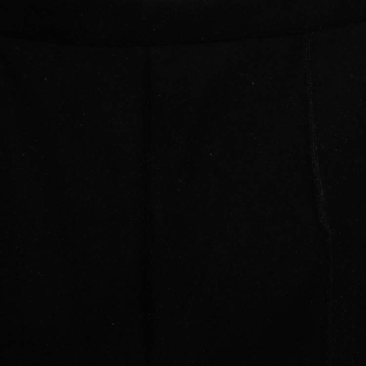 Pre Owned Herve Leger Vintage Black Velvet Straight Leg High Waist Trousers S