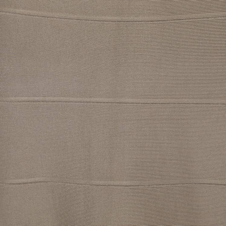Pre Owned Herve Leger Vintage Beige Knit Skirt M