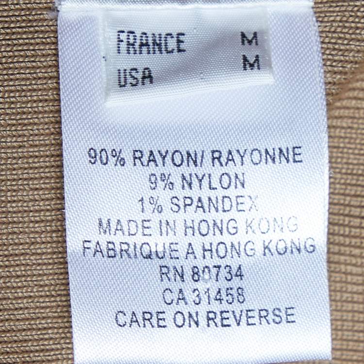 Pre Owned Herve Leger Vintage Beige Knit Skirt M