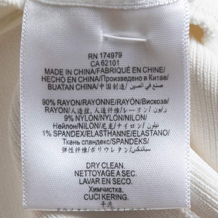 Pre Owned Herve Leger White Bandage Knit Crewneck Short Sleeve Mini Dress XS