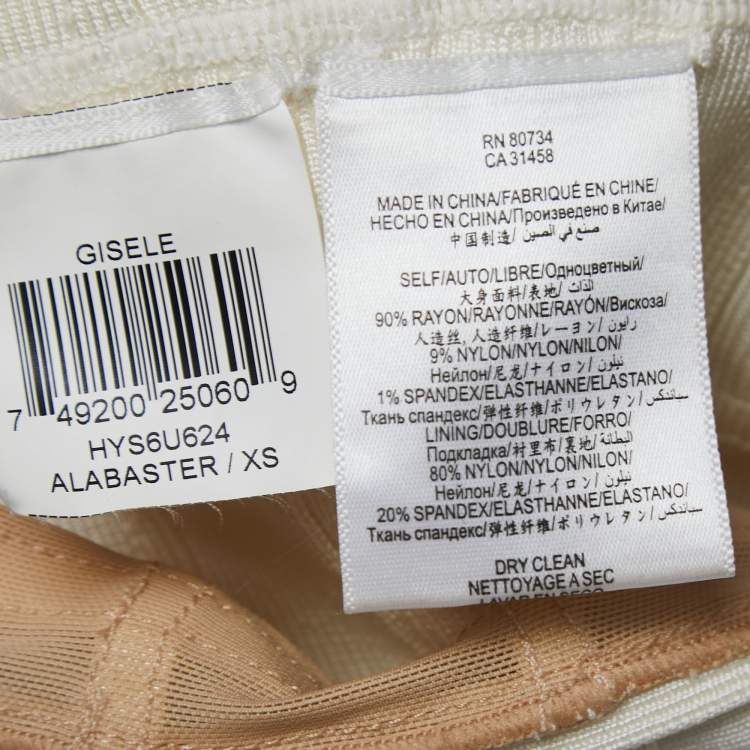 Pre Owned Herve Leger White Knit Gisele Bandage Midi Dress XS