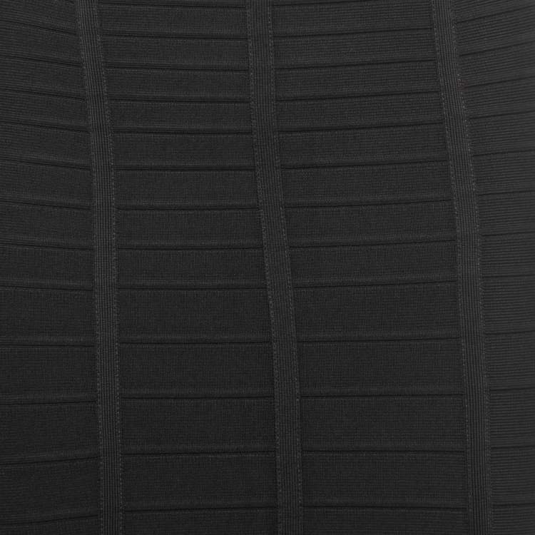 Pre Owned Herve Leger Black Bandage Knit Pencil Skirt XS