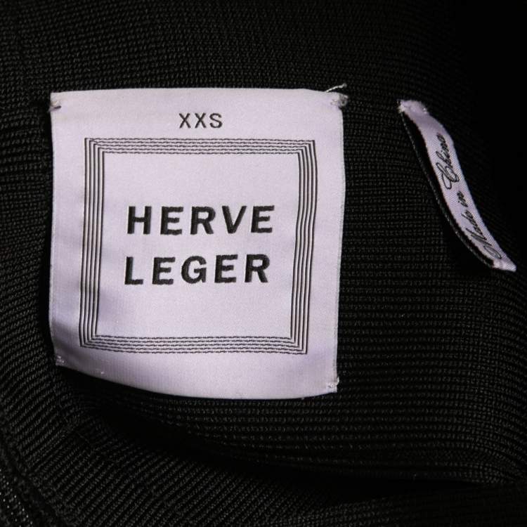 Pre Owned Herve Leger Black Knit Bandage Mini Skirt XXS