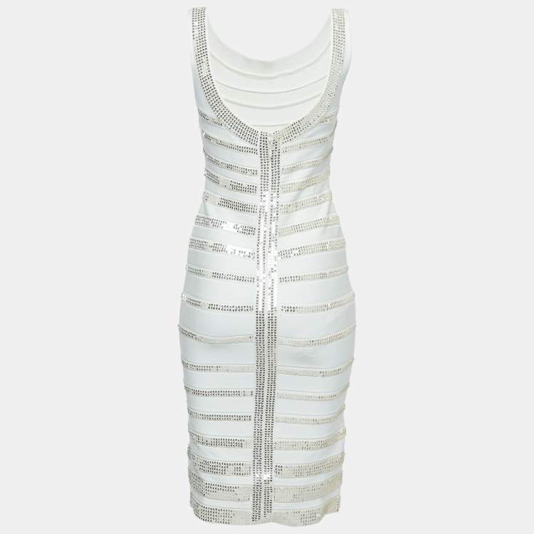 White embellished cheap bodycon dress