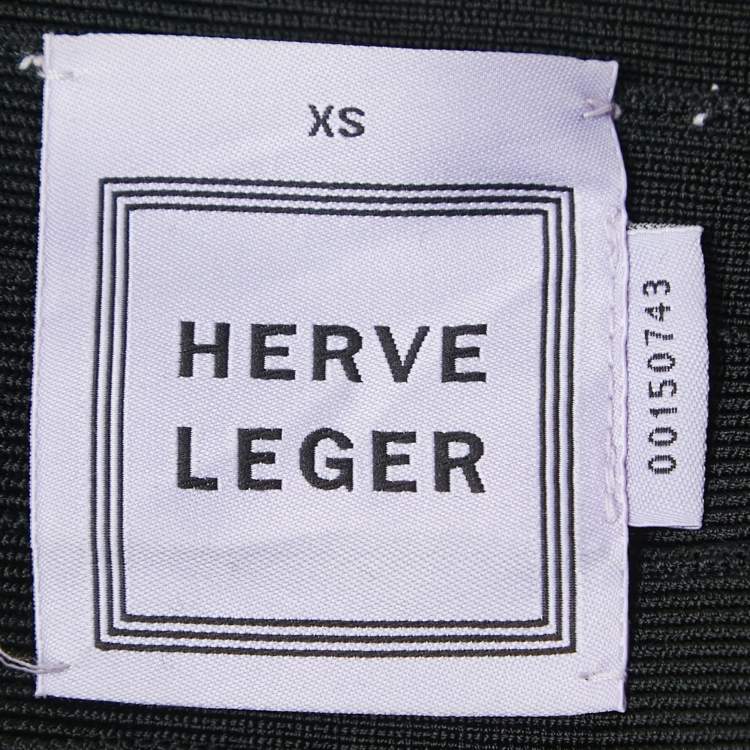 Pre Owned Herve Leger Black Knit Sleeveless Mini Bandage Dress XS