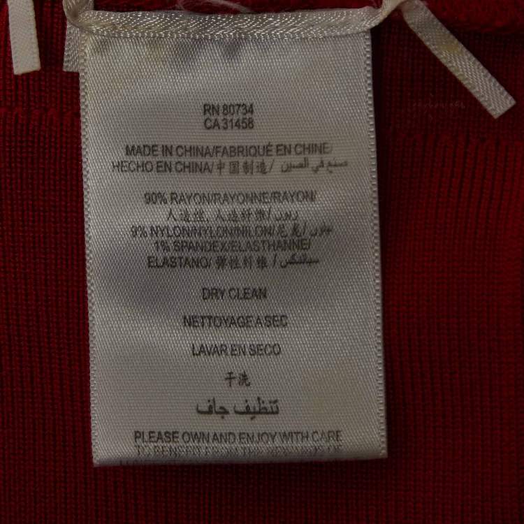 Pre Owned Herve Leger Red Bandage Knit Sleeveless Mini Dress S