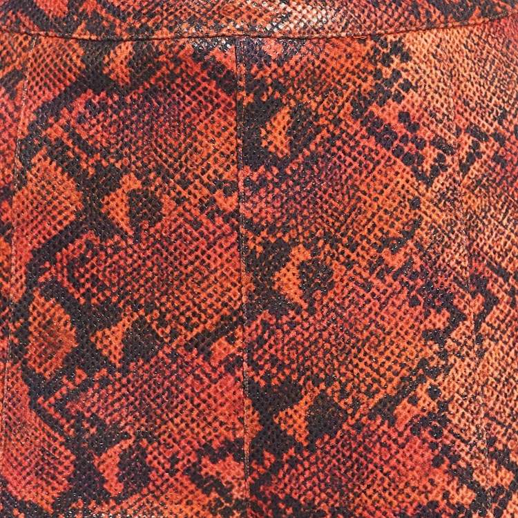 Pre Owned H:ours Orange Snakeskin Print Jersey Nara Pants L