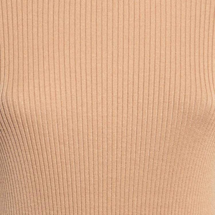 Pre Owned House of Harlow 1960 x Revolve Brown Rib Knit Turtleneck Bodycon Dress M