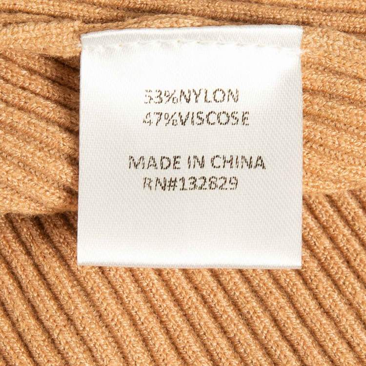 Pre Owned House of Harlow 1960 x Revolve Brown Rib Knit Turtleneck Bodycon Dress M