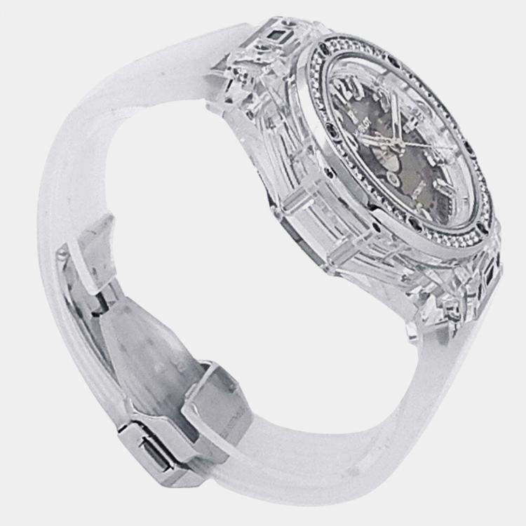 Pre Owned Hublot Big Bang 465.JX.4802.RT.1204 Automatic Skeleton Sapphire Crystal Women’s Wristwatch 39 mm