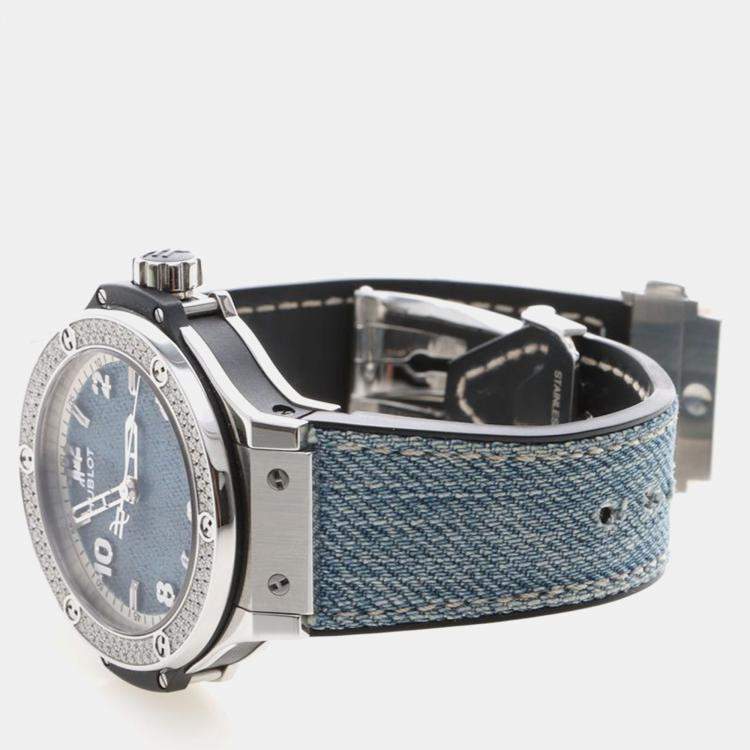 Pre Owned Hublot Big Bang 361.SX.2710.NR.1104.JEANS Quartz Stainless Steel Men's Wristwatch 38 mm