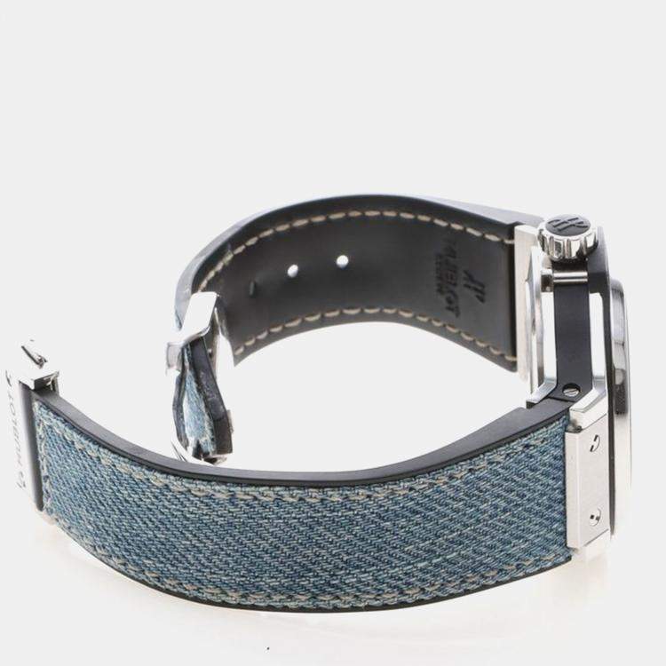 Pre Owned Hublot Big Bang 361.SX.2710.NR.1104.JEANS Quartz Stainless Steel Men's Wristwatch 38 mm