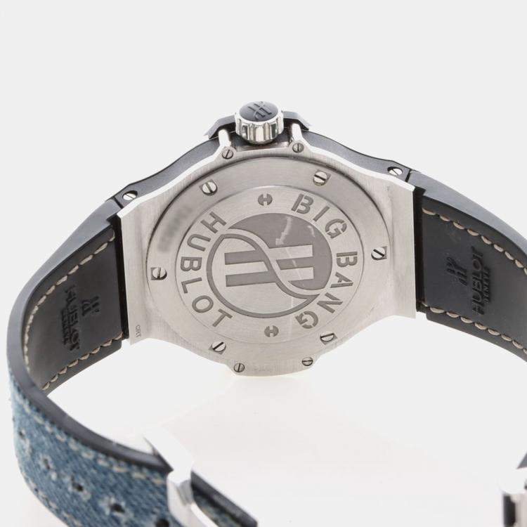 Pre Owned Hublot Big Bang 361.SX.2710.NR.1104.JEANS Quartz Stainless Steel Men's Wristwatch 38 mm
