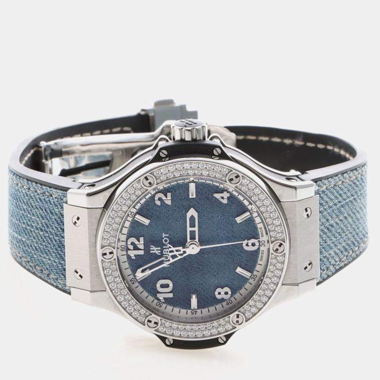 Pre Owned Hublot Big Bang 361.SX.2710.NR.1104.JEANS Quartz Stainless Steel Men's Wristwatch 38 mm