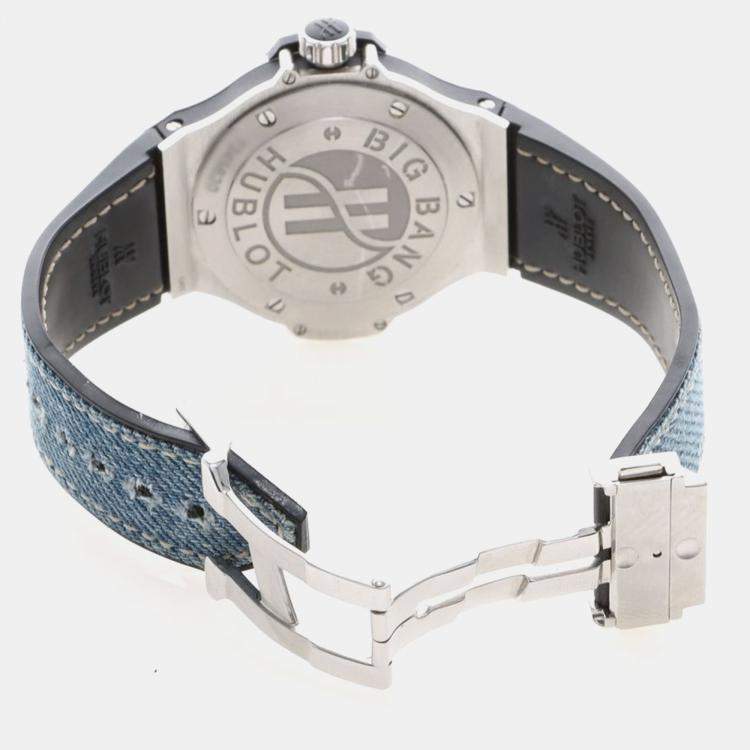 Pre Owned Hublot Big Bang 361.SX.2710.NR.1104.JEANS Quartz Stainless Steel Men's Wristwatch 38 mm