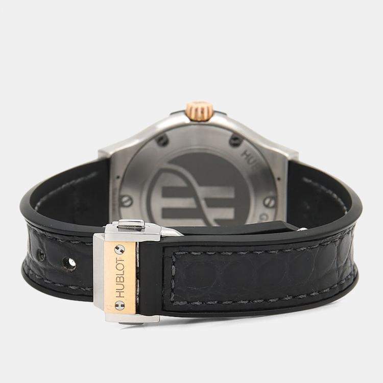 Pre Owned Hublot Classic Fusion Quartz 18k Rose Gold Titanium Women's Wristwatch 33 mm