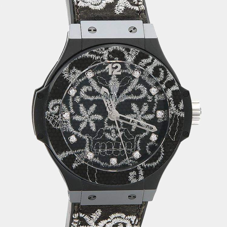 Pre Owned Hublot Big Bang Diamond Automatic Ceramic Titanium Men's Wristwatch 41 mm