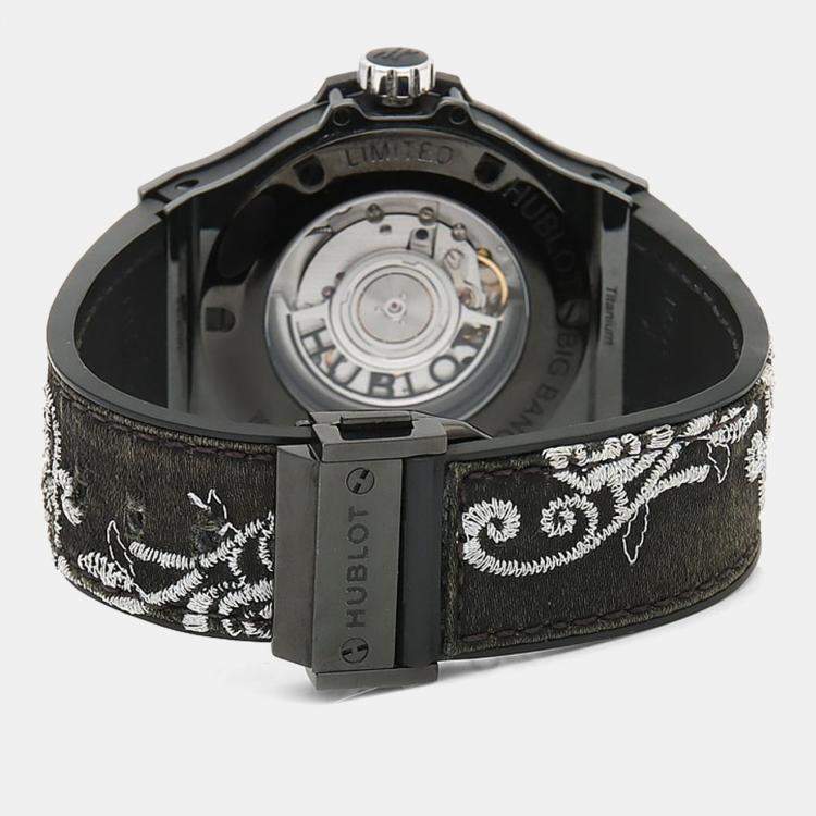 Pre Owned Hublot Big Bang Diamond Automatic Ceramic Titanium Men's Wristwatch 41 mm