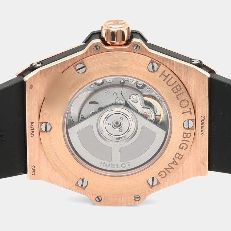 Pre Owned Hublot Big Bang Diamond Automatic Rose Gold Titanium Women's Wristwatch 33 mm