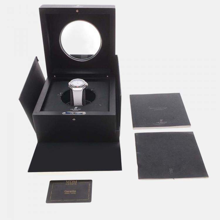 مملوكة مسبقًا Hublot Big Bang 361.SE.2010.RW.1104 Quartz White Diamonds Stainless Steel Women's Wristwatch 38mm