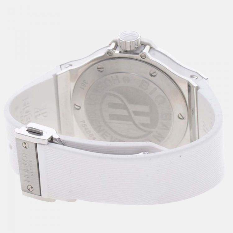 مملوكة مسبقًا Hublot Big Bang 361.SE.2010.RW.1104 Quartz White Diamonds Stainless Steel Women's Wristwatch 38mm