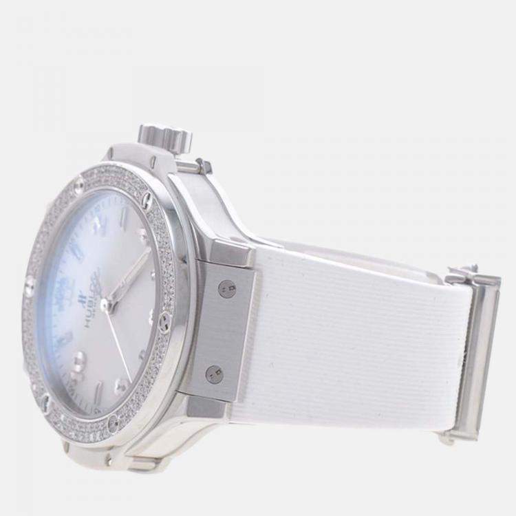 مملوكة مسبقًا Hublot Big Bang 361.SE.2010.RW.1104 Quartz White Diamonds Stainless Steel Women's Wristwatch 38mm