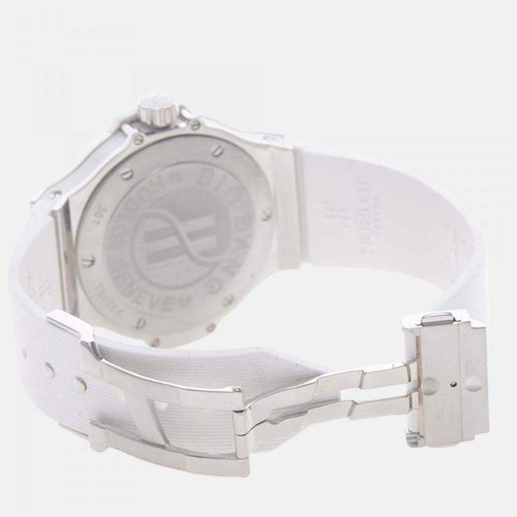 مملوكة مسبقًا Hublot Big Bang 361.SE.2010.RW.1104 Quartz White Diamonds Stainless Steel Women's Wristwatch 38mm
